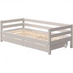 Letto FLEXA singolo Classic con sponda di sicurezza posteriore e 2 cassetti 
