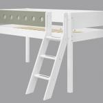 Letto semi elevato White con scala inclinata