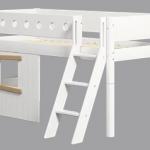 Letto semi elevato White con scala inclinata