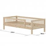 Letto singolo FLEXA Classic con sponda di Protezione di 3/4