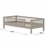 Letto singolo FLEXA Classic con sponda di Protezione di 3/4