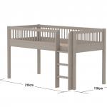 Letto semi-elevato Classic con scala dritta