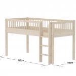 Letto semi-elevato Classic con scala dritta