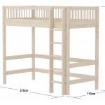 Letto sopra-elevato Classic con scala dritta