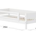 Letto singolo White con sponda di sicurezza