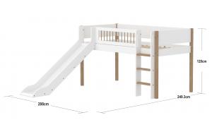 Letto con scivolo FLEXA NOR - Dimensioni: l. 208 per materasso 200 - Dettaglio Crossbar