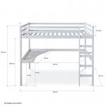 Letto sopraelevato bianco  con scrivania economy