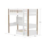 Letto Sopraelevato Nor con scrivania e divanetto / letto per ospiti