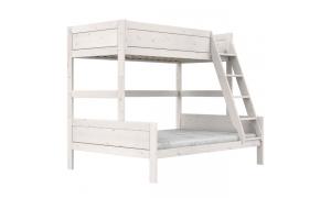 Letto a castello family - Finiture whitewashed - Materasso misura 140 x 200