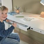 Scrivania elettrica regolabile con cassetto e USB