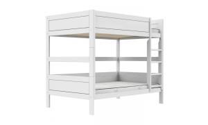 Letto a castello con scala Lifetime  - Colore Bianco - Dettaglio Piazza e mezzo - Materasso misura 120 x 200